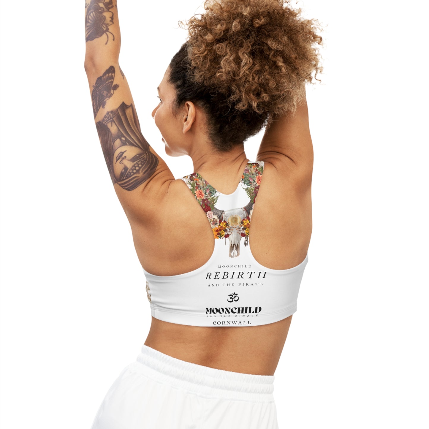 Moonchilds Tribe Rebirth Bloom - White Seamless Sports Bra (AOP)