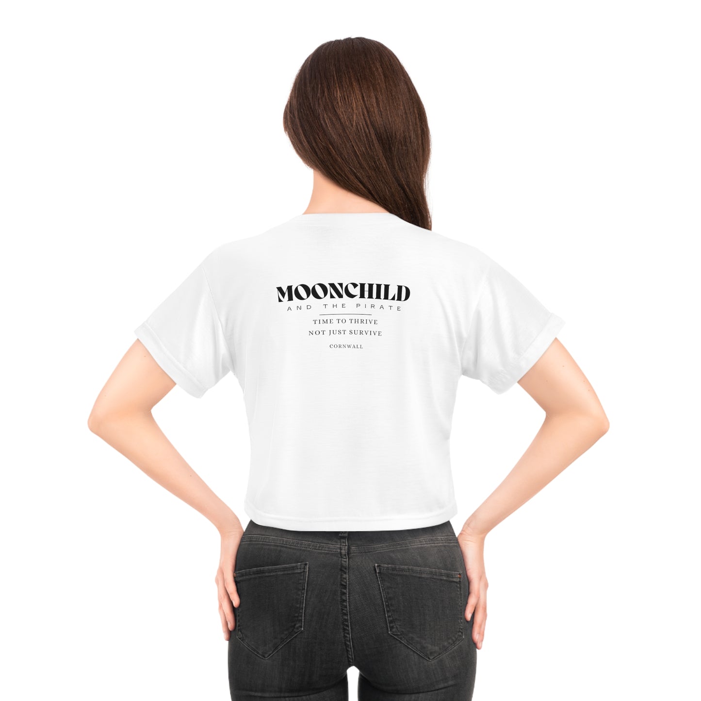 Moonchild Tribe ' Rebirth' Crop Tee - White