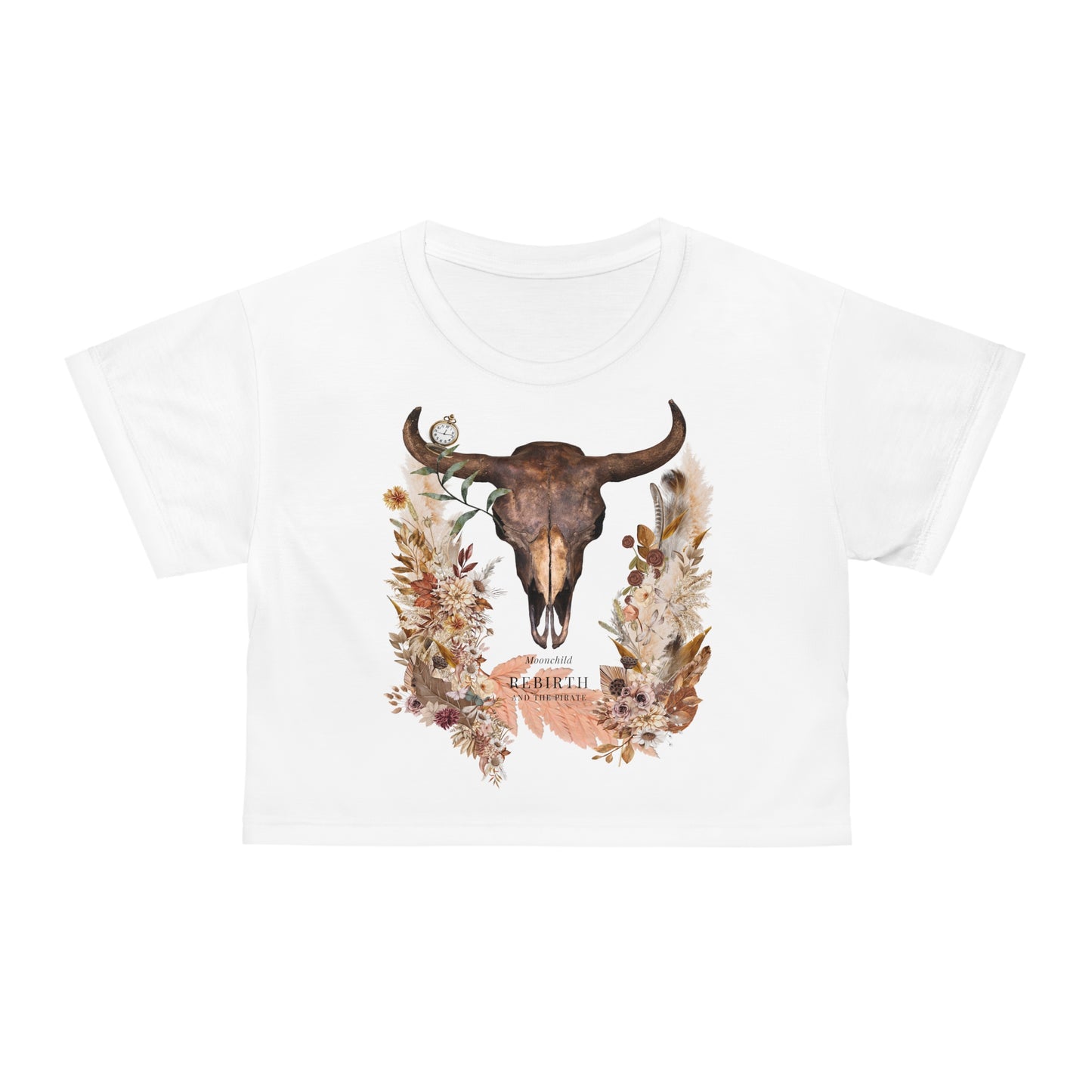 Moonchild Tribe ' Rebirth' Crop Tee - White
