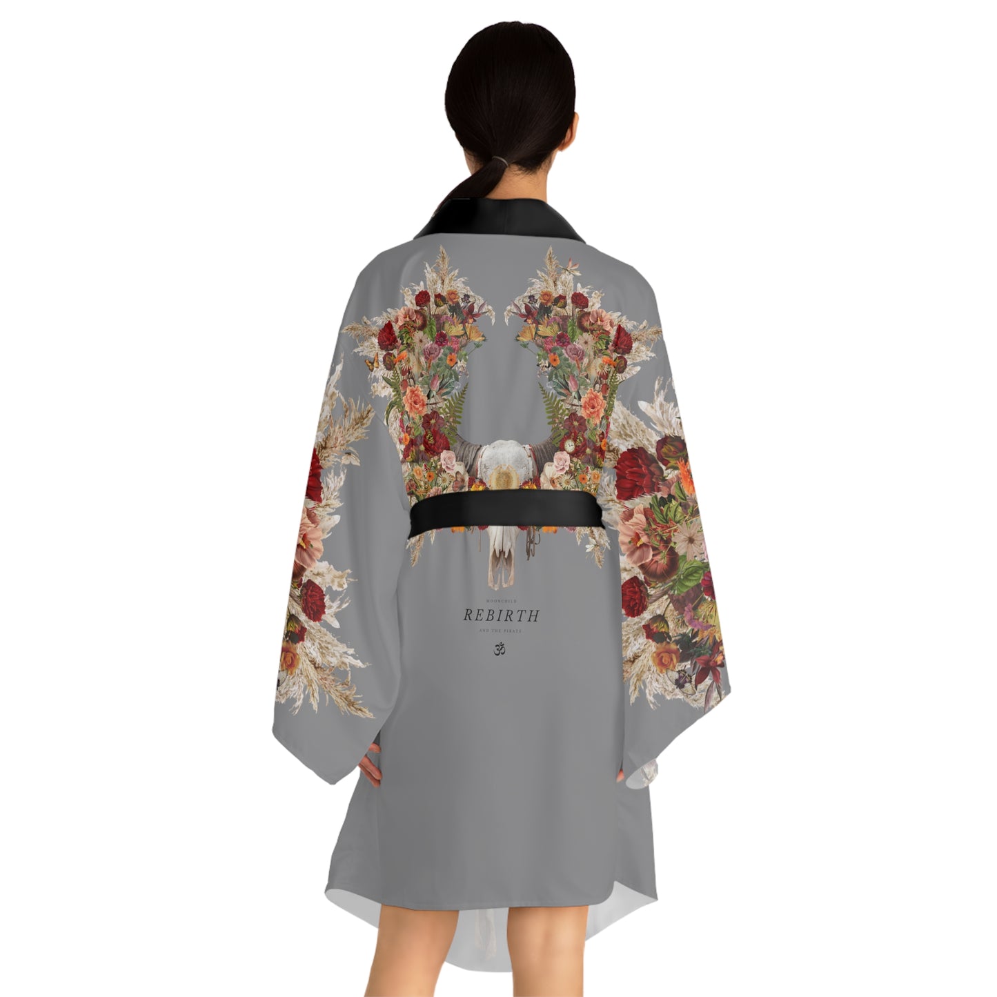 Moonchilds Tribe Rebirth bloom - Red Long Sleeve Kimono Robe