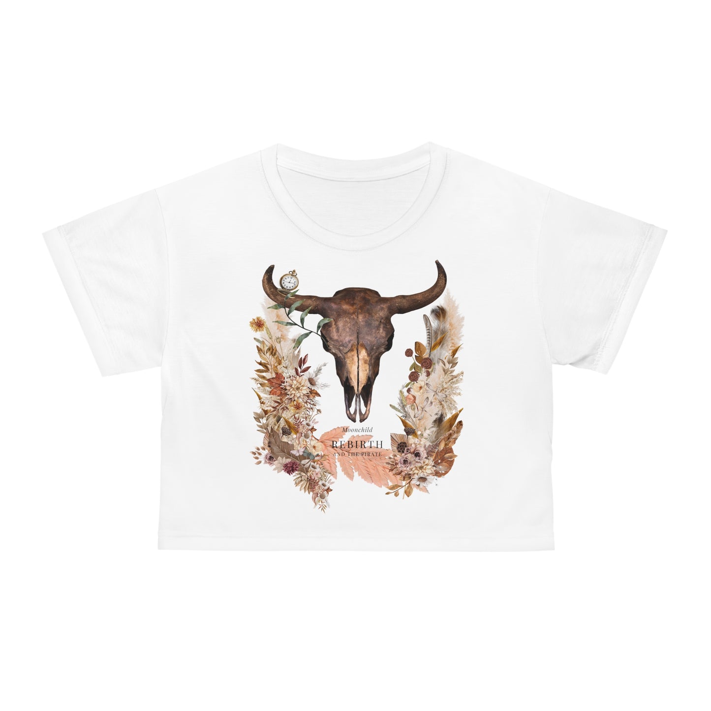 Moonchild Tribe ' Rebirth' Crop Tee - White