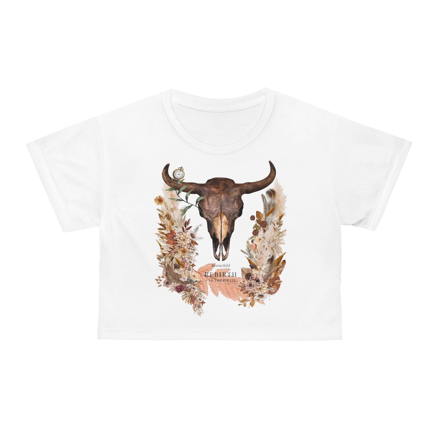 Moonchild Tribe ' Rebirth' Crop Tee - White