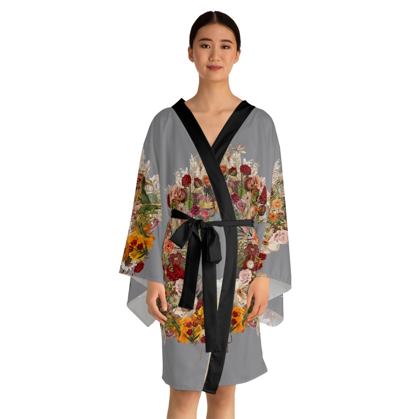 Moonchilds Tribe Rebirth bloom - Red Long Sleeve Kimono Robe